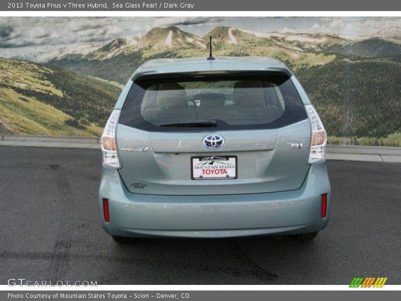 Sea Glass Pearl / Dark Gray 2013 Toyota Prius v Three Hybrid