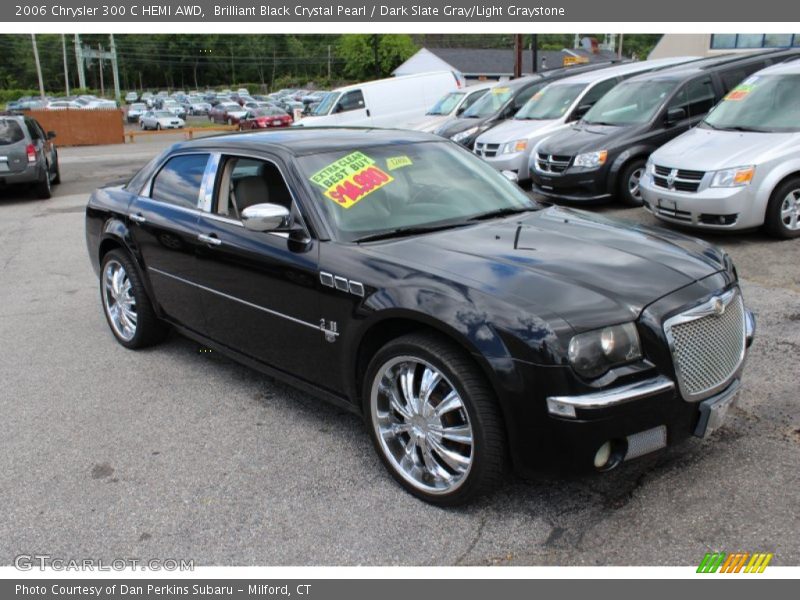 Brilliant Black Crystal Pearl / Dark Slate Gray/Light Graystone 2006 Chrysler 300 C HEMI AWD