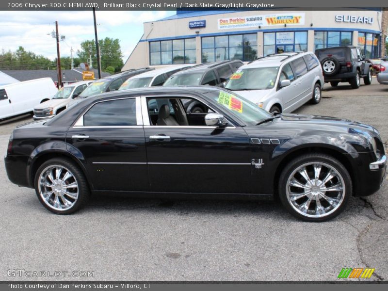 Brilliant Black Crystal Pearl / Dark Slate Gray/Light Graystone 2006 Chrysler 300 C HEMI AWD