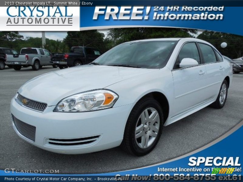 Summit White / Ebony 2013 Chevrolet Impala LT