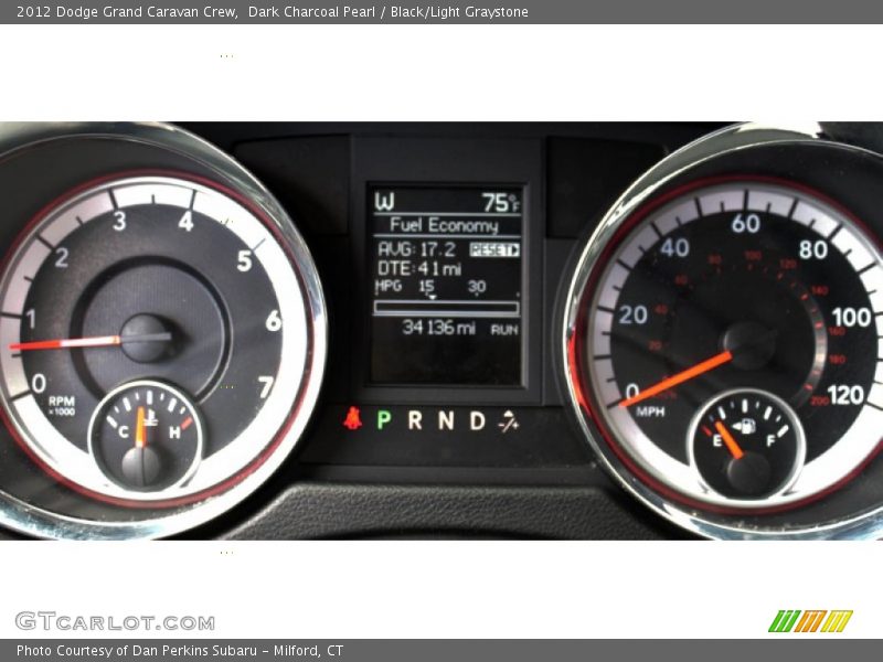Dark Charcoal Pearl / Black/Light Graystone 2012 Dodge Grand Caravan Crew