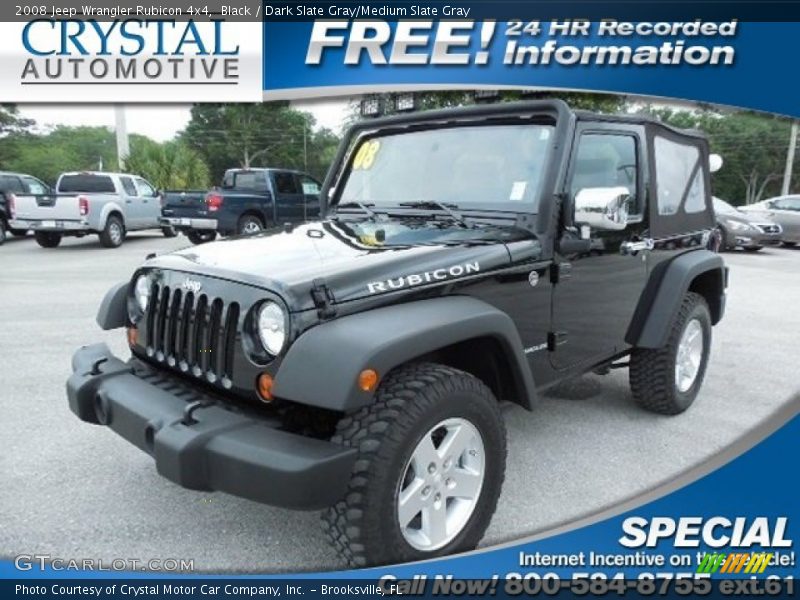 Black / Dark Slate Gray/Medium Slate Gray 2008 Jeep Wrangler Rubicon 4x4