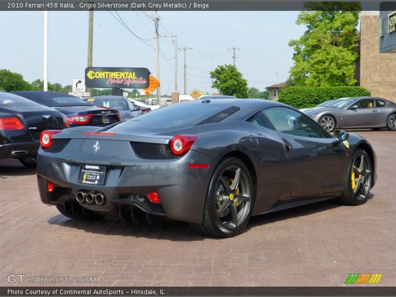 Grigio Silverstone (Dark Grey Metallic) / Beige 2010 Ferrari 458 Italia