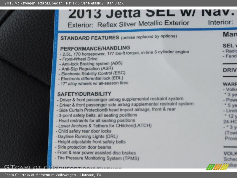 Reflex Silver Metallic / Titan Black 2013 Volkswagen Jetta SEL Sedan