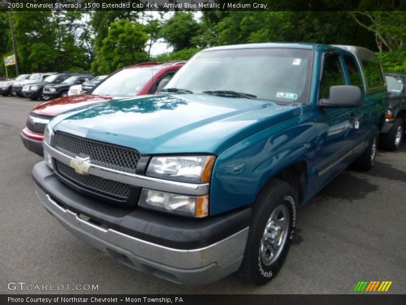 Arrival Blue Metallic / Medium Gray 2003 Chevrolet Silverado 1500 Extended Cab 4x4