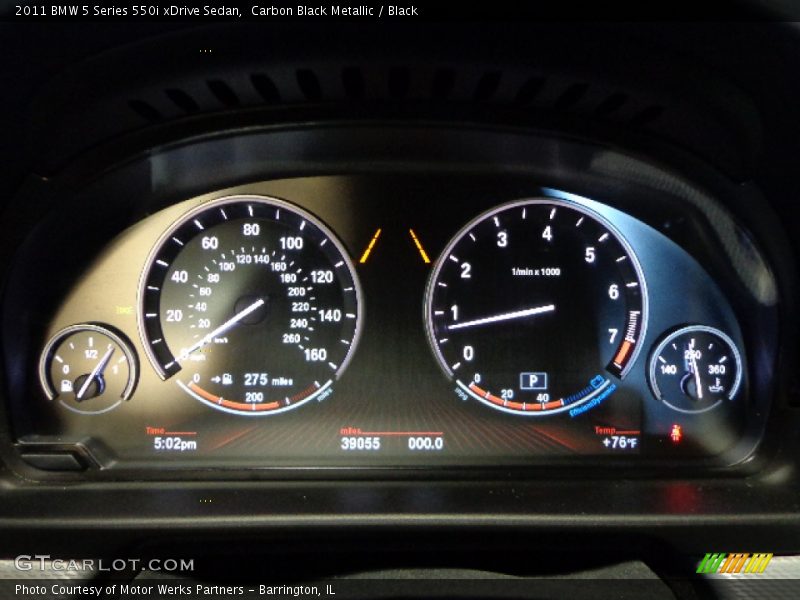 Carbon Black Metallic / Black 2011 BMW 5 Series 550i xDrive Sedan