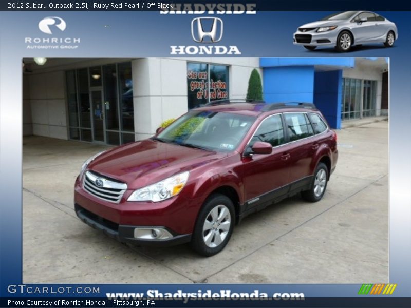 Ruby Red Pearl / Off Black 2012 Subaru Outback 2.5i