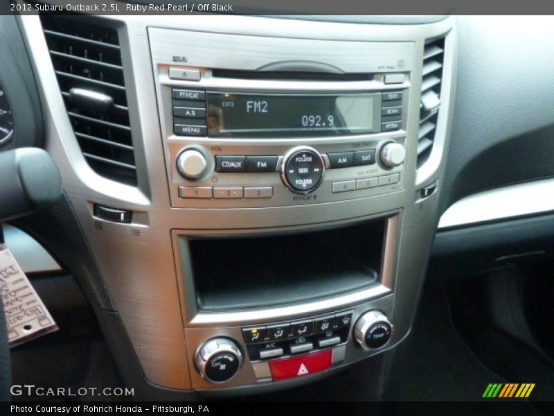 Ruby Red Pearl / Off Black 2012 Subaru Outback 2.5i