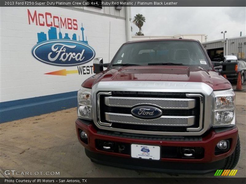 Ruby Red Metallic / Platinum Black Leather 2013 Ford F250 Super Duty Platinum Crew Cab 4x4