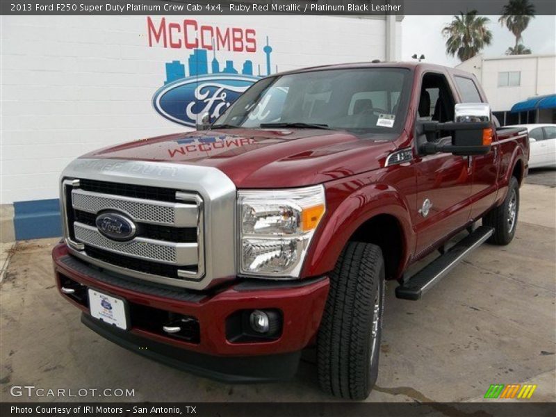 Ruby Red Metallic / Platinum Black Leather 2013 Ford F250 Super Duty Platinum Crew Cab 4x4