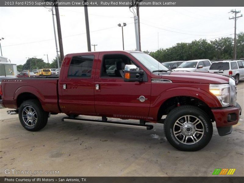 Ruby Red Metallic / Platinum Black Leather 2013 Ford F250 Super Duty Platinum Crew Cab 4x4