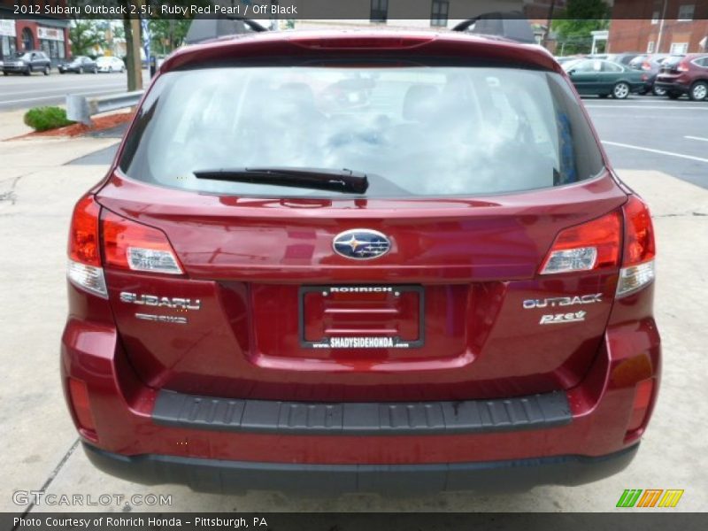 Ruby Red Pearl / Off Black 2012 Subaru Outback 2.5i