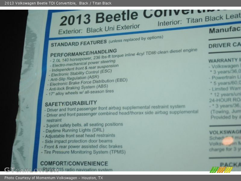 Black / Titan Black 2013 Volkswagen Beetle TDI Convertible