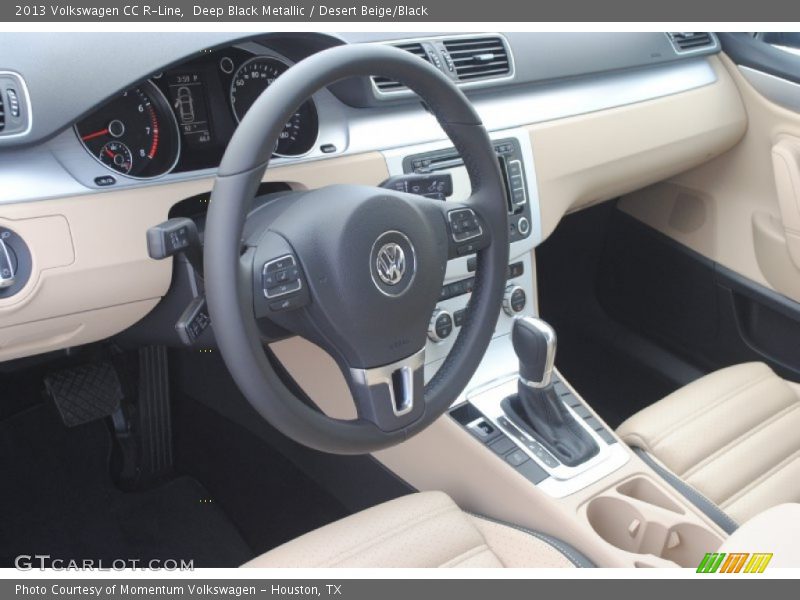 Deep Black Metallic / Desert Beige/Black 2013 Volkswagen CC R-Line