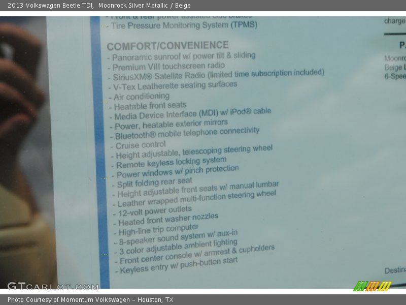 Moonrock Silver Metallic / Beige 2013 Volkswagen Beetle TDI