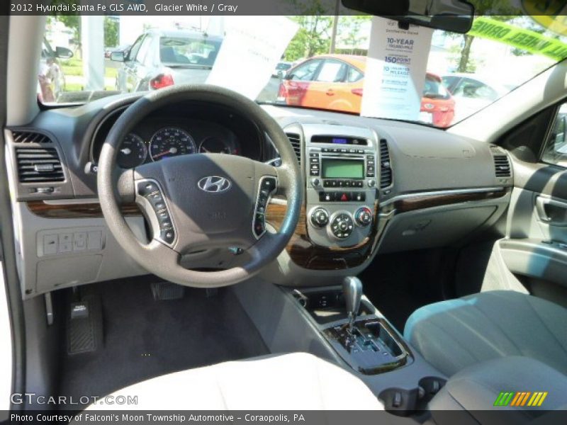 Glacier White / Gray 2012 Hyundai Santa Fe GLS AWD