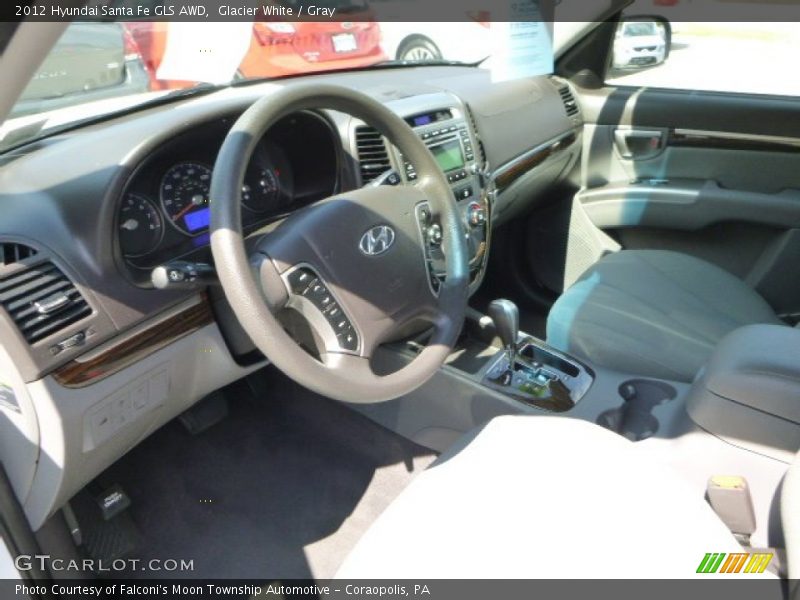 Glacier White / Gray 2012 Hyundai Santa Fe GLS AWD
