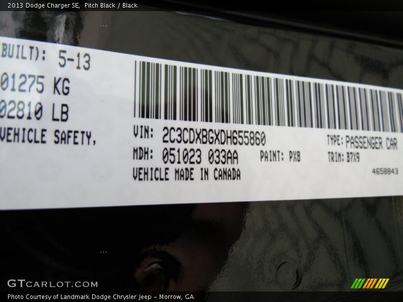 Pitch Black / Black 2013 Dodge Charger SE