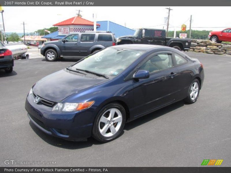 Royal Blue Pearl / Gray 2007 Honda Civic EX Coupe