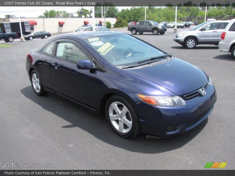 Royal Blue Pearl / Gray 2007 Honda Civic EX Coupe