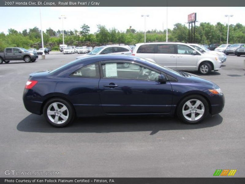 Royal Blue Pearl / Gray 2007 Honda Civic EX Coupe