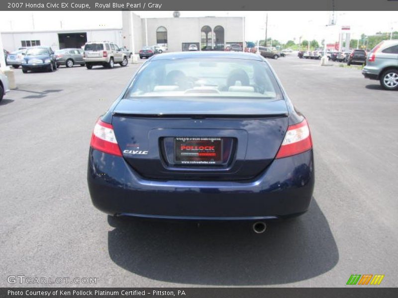 Royal Blue Pearl / Gray 2007 Honda Civic EX Coupe