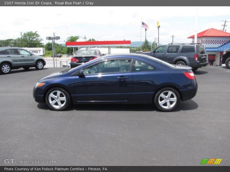 Royal Blue Pearl / Gray 2007 Honda Civic EX Coupe