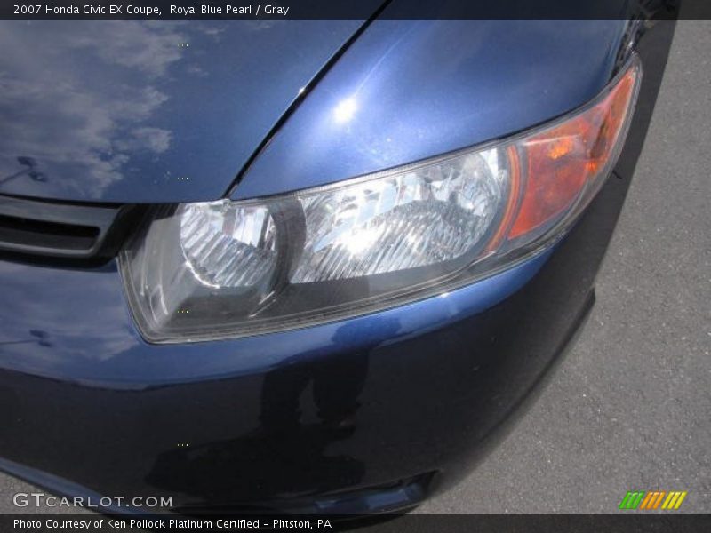 Royal Blue Pearl / Gray 2007 Honda Civic EX Coupe