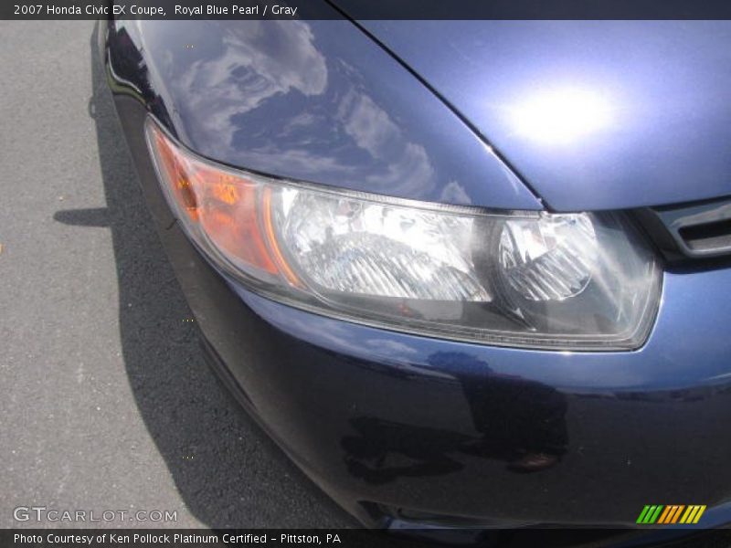 Royal Blue Pearl / Gray 2007 Honda Civic EX Coupe