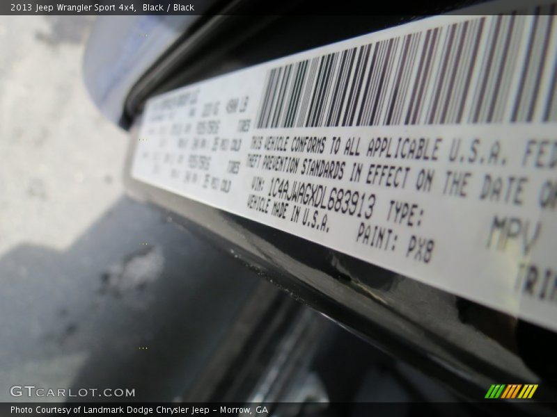 Black / Black 2013 Jeep Wrangler Sport 4x4