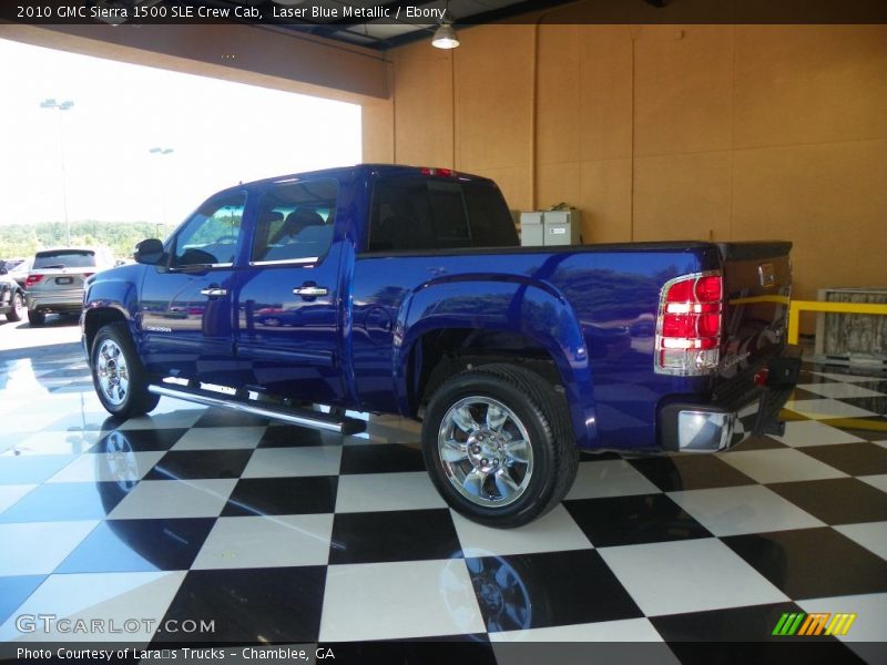 Laser Blue Metallic / Ebony 2010 GMC Sierra 1500 SLE Crew Cab