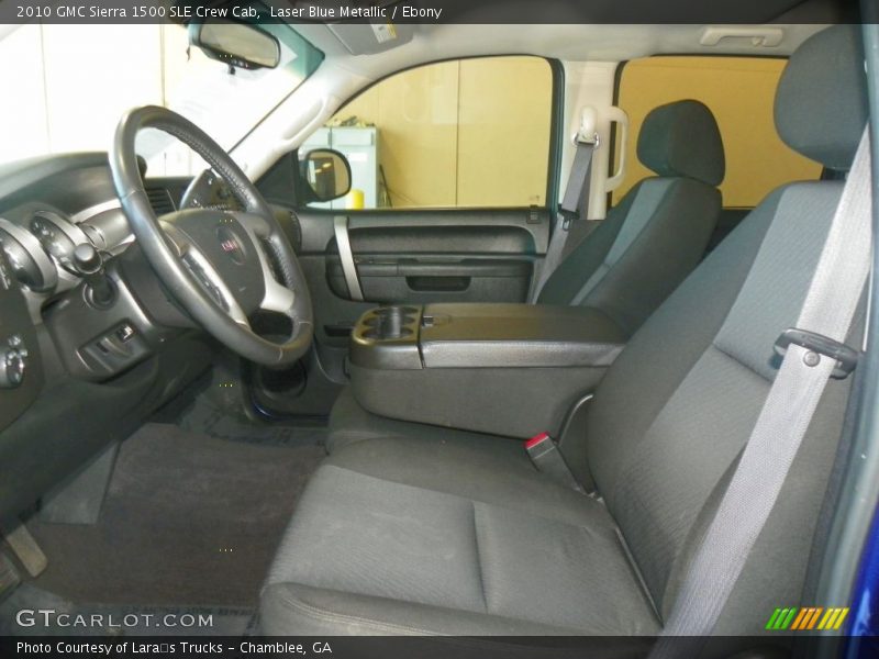 Laser Blue Metallic / Ebony 2010 GMC Sierra 1500 SLE Crew Cab