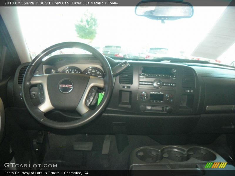 Laser Blue Metallic / Ebony 2010 GMC Sierra 1500 SLE Crew Cab