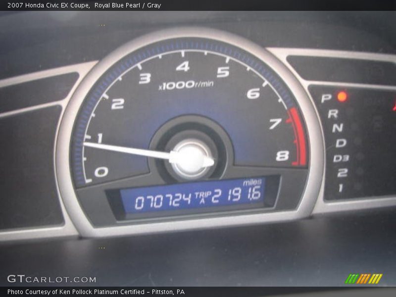 Royal Blue Pearl / Gray 2007 Honda Civic EX Coupe