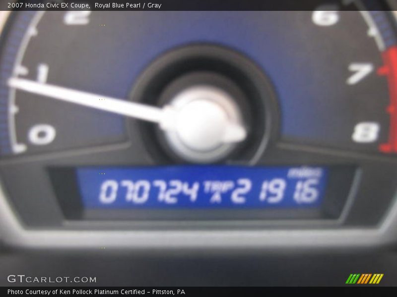 Royal Blue Pearl / Gray 2007 Honda Civic EX Coupe