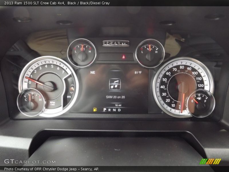 Black / Black/Diesel Gray 2013 Ram 1500 SLT Crew Cab 4x4