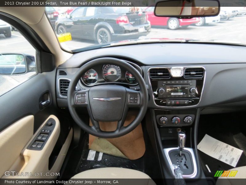 True Blue Pearl / Black/Light Frost Beige 2013 Chrysler 200 LX Sedan