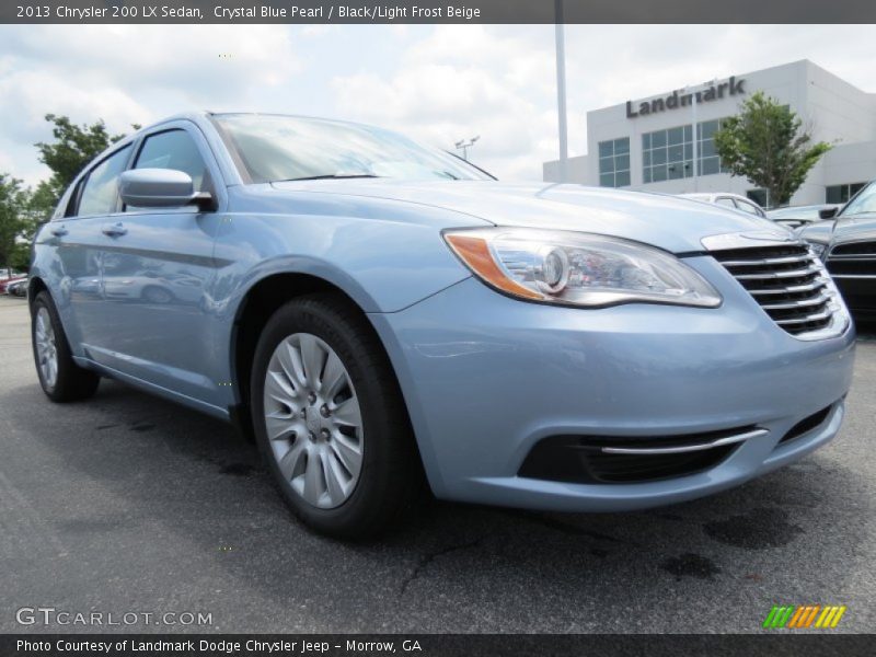 Crystal Blue Pearl / Black/Light Frost Beige 2013 Chrysler 200 LX Sedan