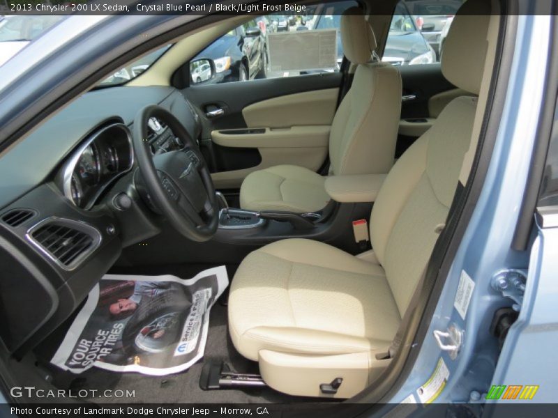 Crystal Blue Pearl / Black/Light Frost Beige 2013 Chrysler 200 LX Sedan