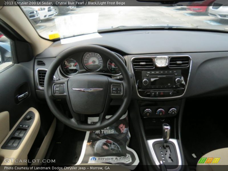 Crystal Blue Pearl / Black/Light Frost Beige 2013 Chrysler 200 LX Sedan