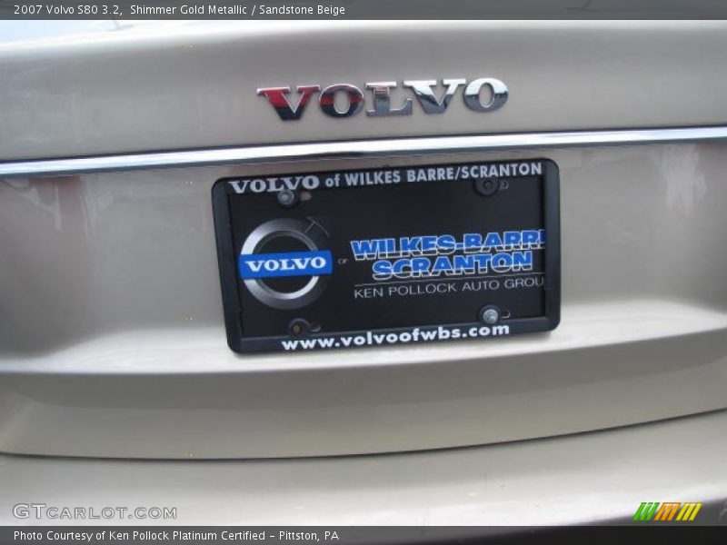 Shimmer Gold Metallic / Sandstone Beige 2007 Volvo S80 3.2