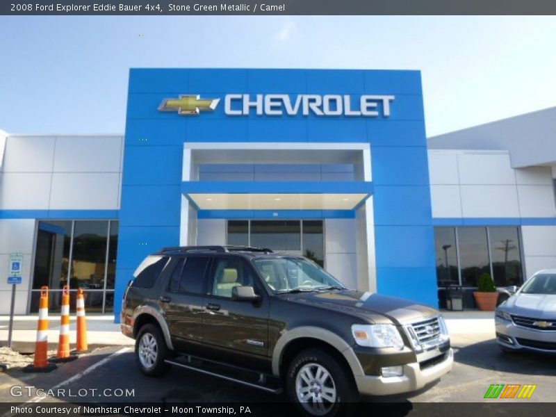 Stone Green Metallic / Camel 2008 Ford Explorer Eddie Bauer 4x4