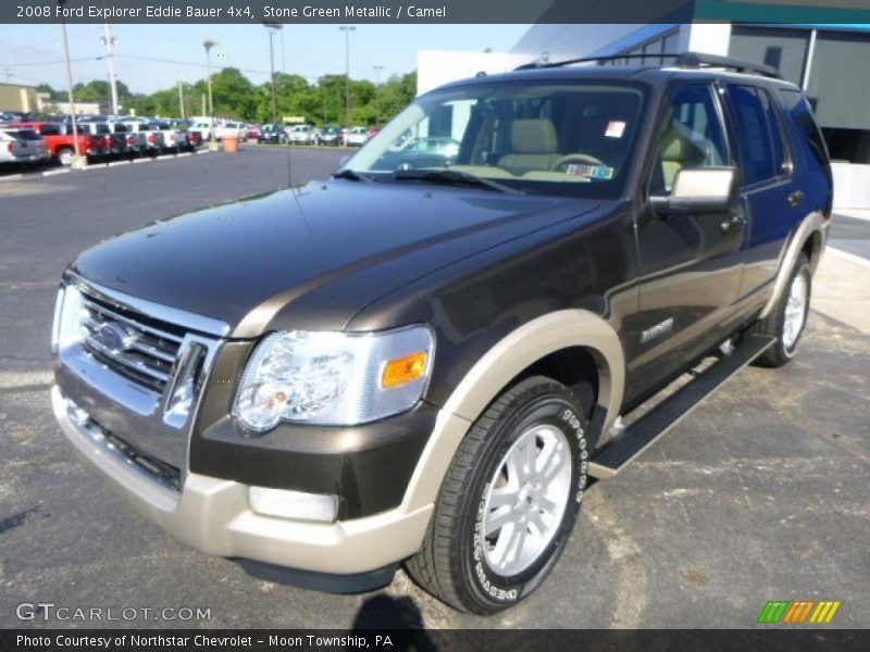 Stone Green Metallic / Camel 2008 Ford Explorer Eddie Bauer 4x4