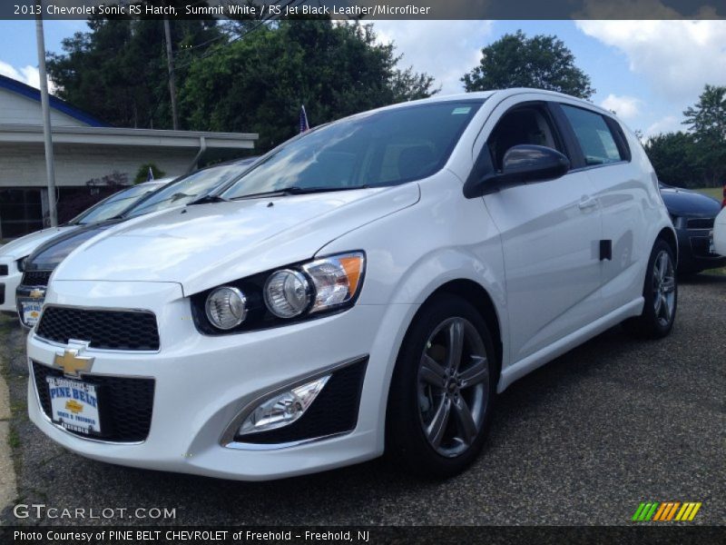 Summit White / RS Jet Black Leather/Microfiber 2013 Chevrolet Sonic RS Hatch