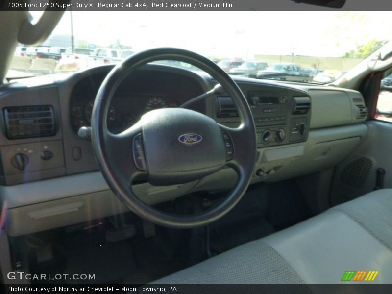 Red Clearcoat / Medium Flint 2005 Ford F250 Super Duty XL Regular Cab 4x4