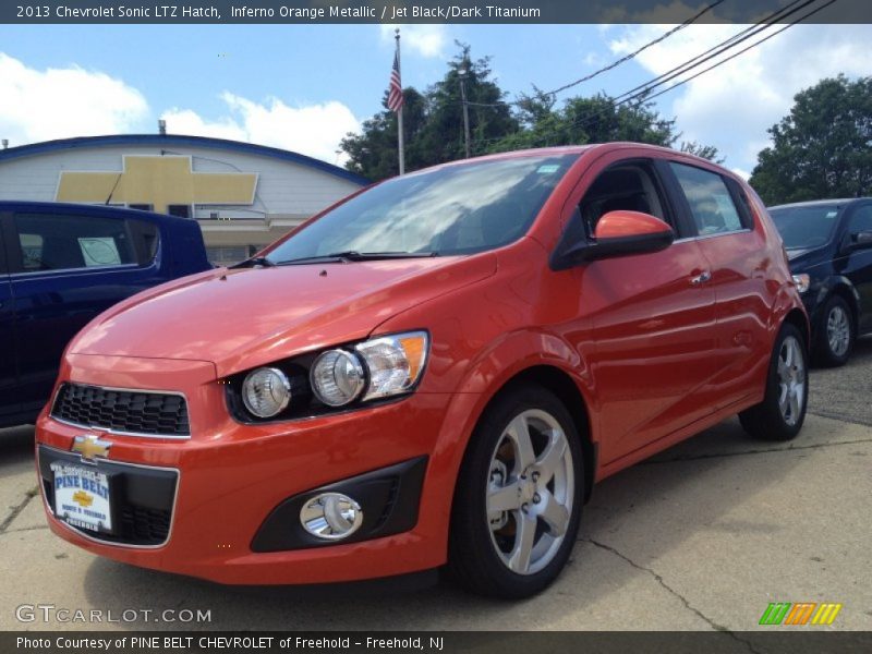 Inferno Orange Metallic / Jet Black/Dark Titanium 2013 Chevrolet Sonic LTZ Hatch