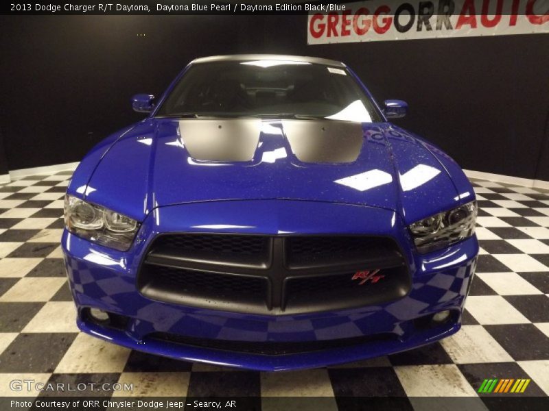 Daytona Blue Pearl / Daytona Edition Black/Blue 2013 Dodge Charger R/T Daytona