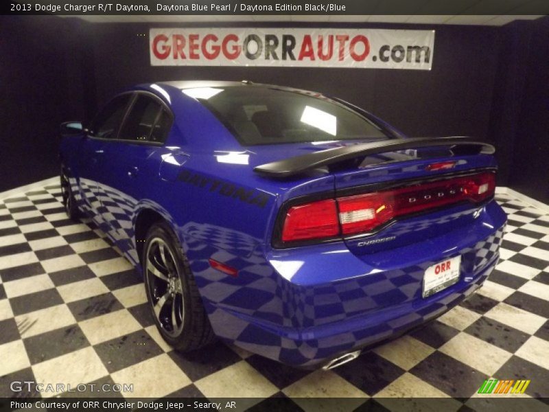 Daytona Blue Pearl / Daytona Edition Black/Blue 2013 Dodge Charger R/T Daytona
