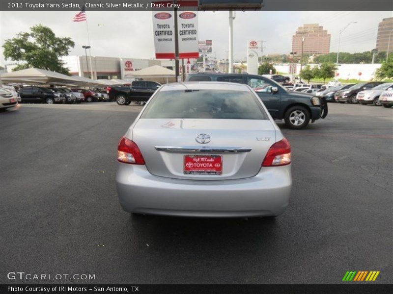 Classic Silver Metallic / Dark Gray 2012 Toyota Yaris Sedan