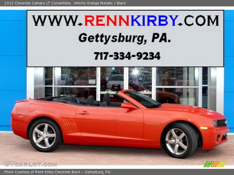 Inferno Orange Metallic / Black 2012 Chevrolet Camaro LT Convertible
